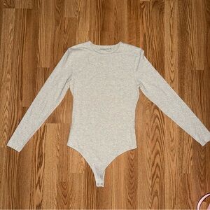Abercrombie Gray Long Sleeve Bodysuit